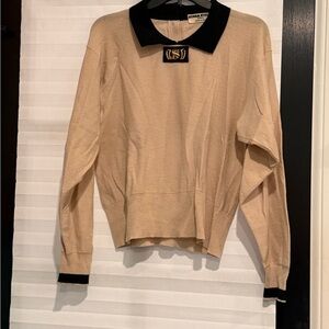 Sonia Rykiel Tan and Black Crewneck Sweater for Men